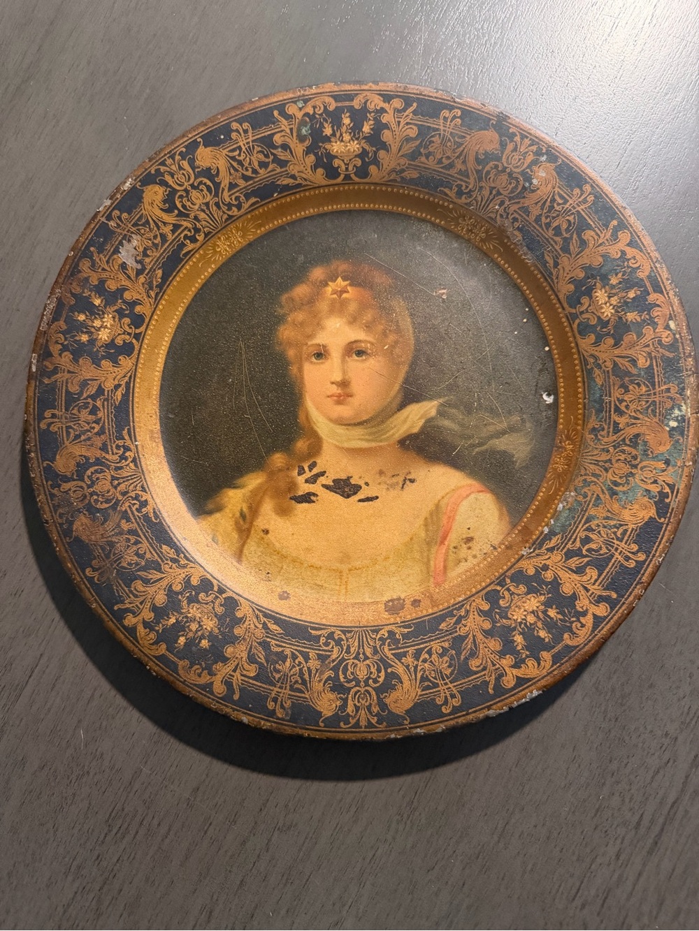Decorative Black and Gold Portrait Plate